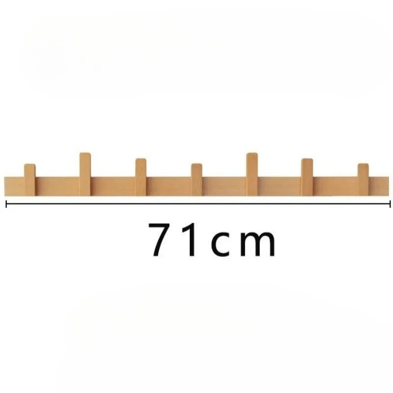 Wooden Wall-Mounted Coat Rack – 8-Hook Pine Clothes Hanger Wall-Mounted Coat Rack Axl 7 Hooks