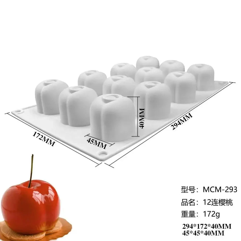 Silicone Fruit Mousse Cake Molds – 3D Dessert Baking Moulds Silicone Cake Mold Axl Cherry