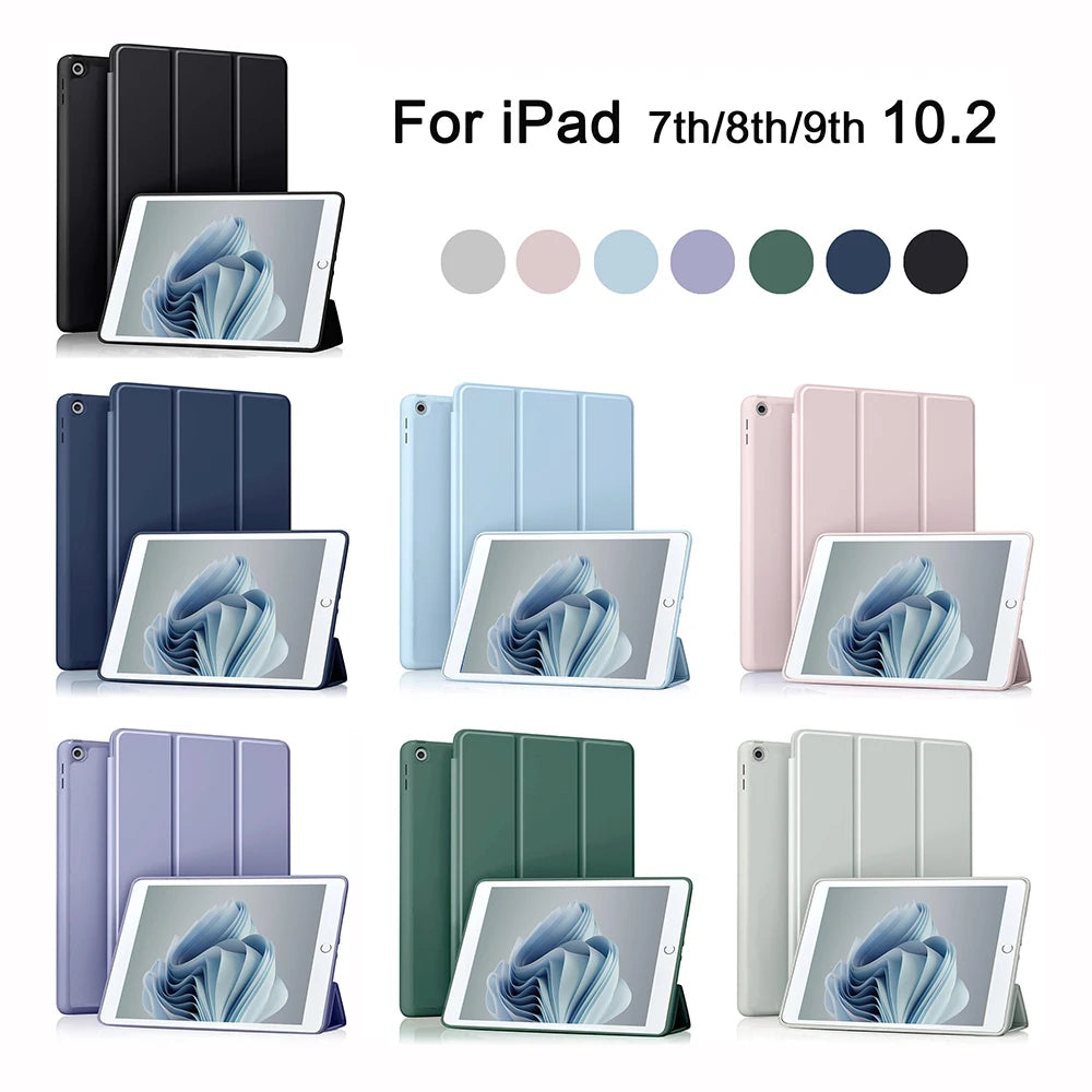 Tri-Fold Smart Case iPad 9th/8th/7th Gen 10.2" + Pencil Slot Tablet Folio Case Axl