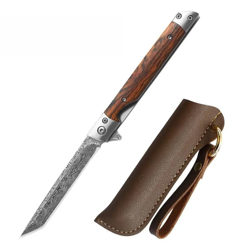 4-Piece Paring Knife Set – Damascus Steel & Wood Handle Paring Knife Set Axl 1pcs B