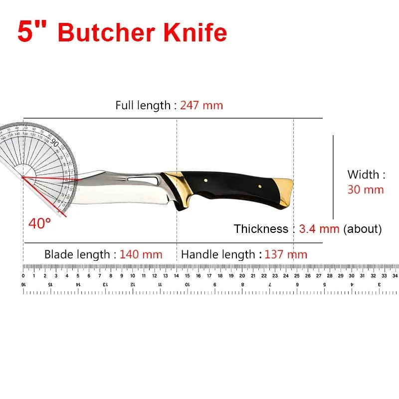 Hand-Forged Boning Knife – 8cr15 Steel & Ebony Handle 24.7cm Boning Kitchen Knife Axl