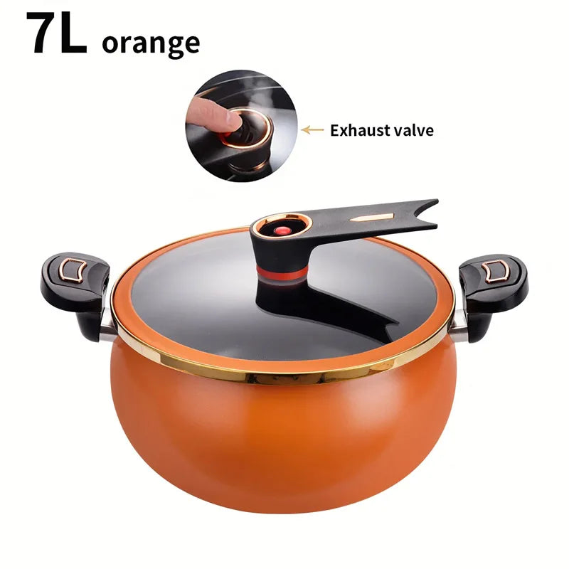 KEMORELA 7L Non-Stick Soup Pot 26cm – Induction & Gas Stove Soup & Stock Pot Axl Orange