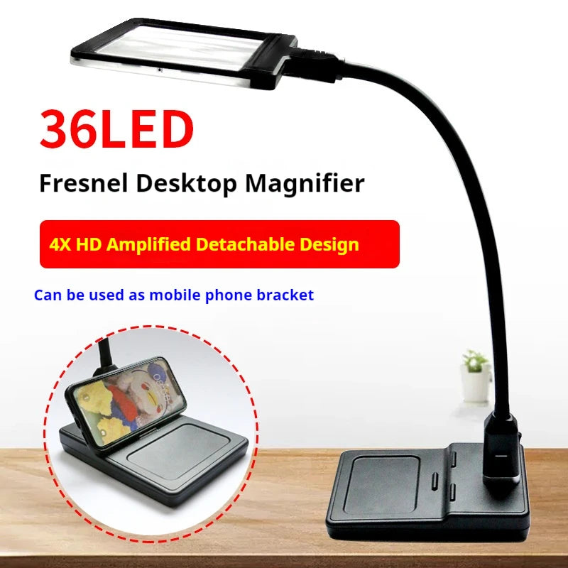 Fresnel Desktop Magnifier with Phone Holder & Charging Desktop Magnifier Axl