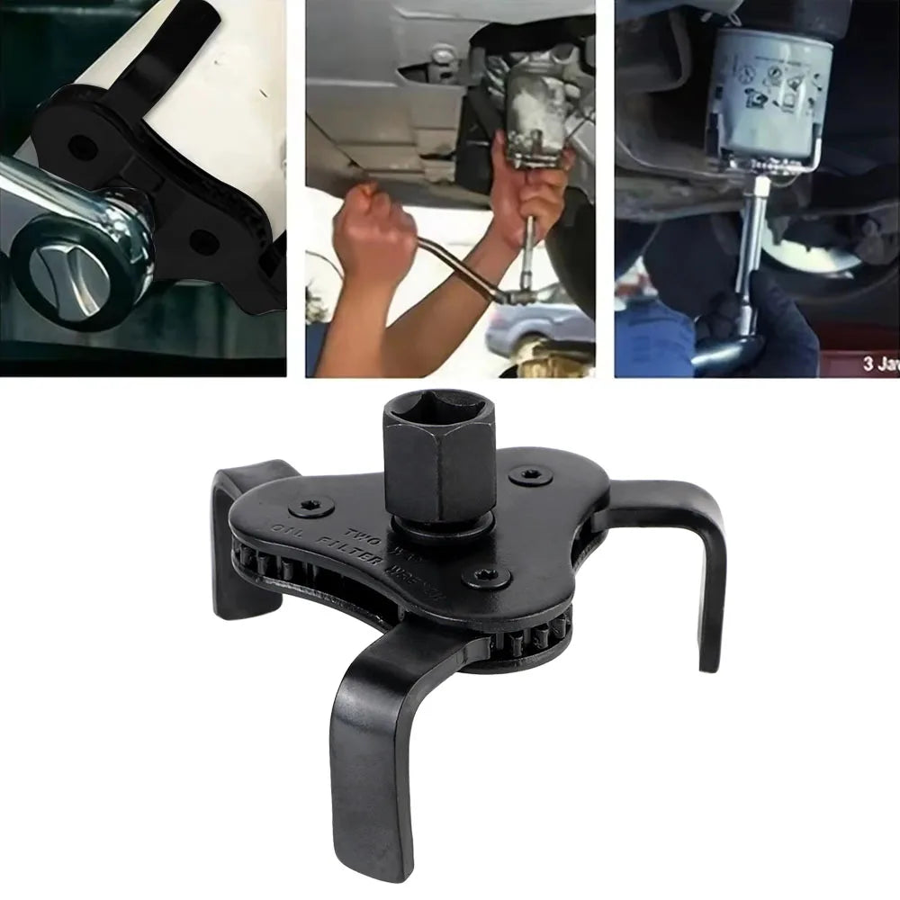 Adjustable Oil Filter Wrench 2.5"–4.5" | 3-Jaw Removal Tool Oil Filter Wrench Axl