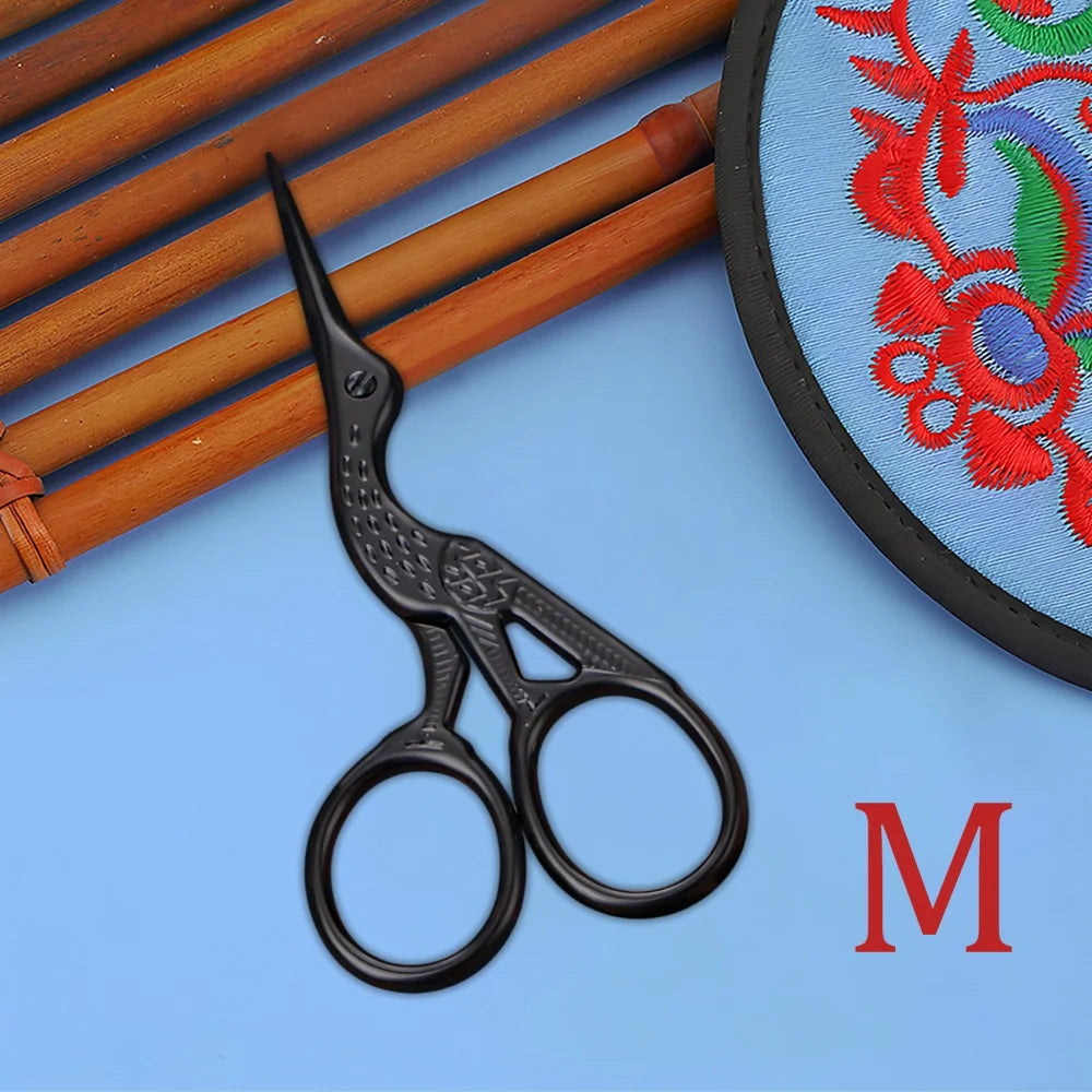 Retro Vintage Embroidery Scissors – Stainless Steel Craft Tool Embroidery Scissors Axl Scissors-Black-L