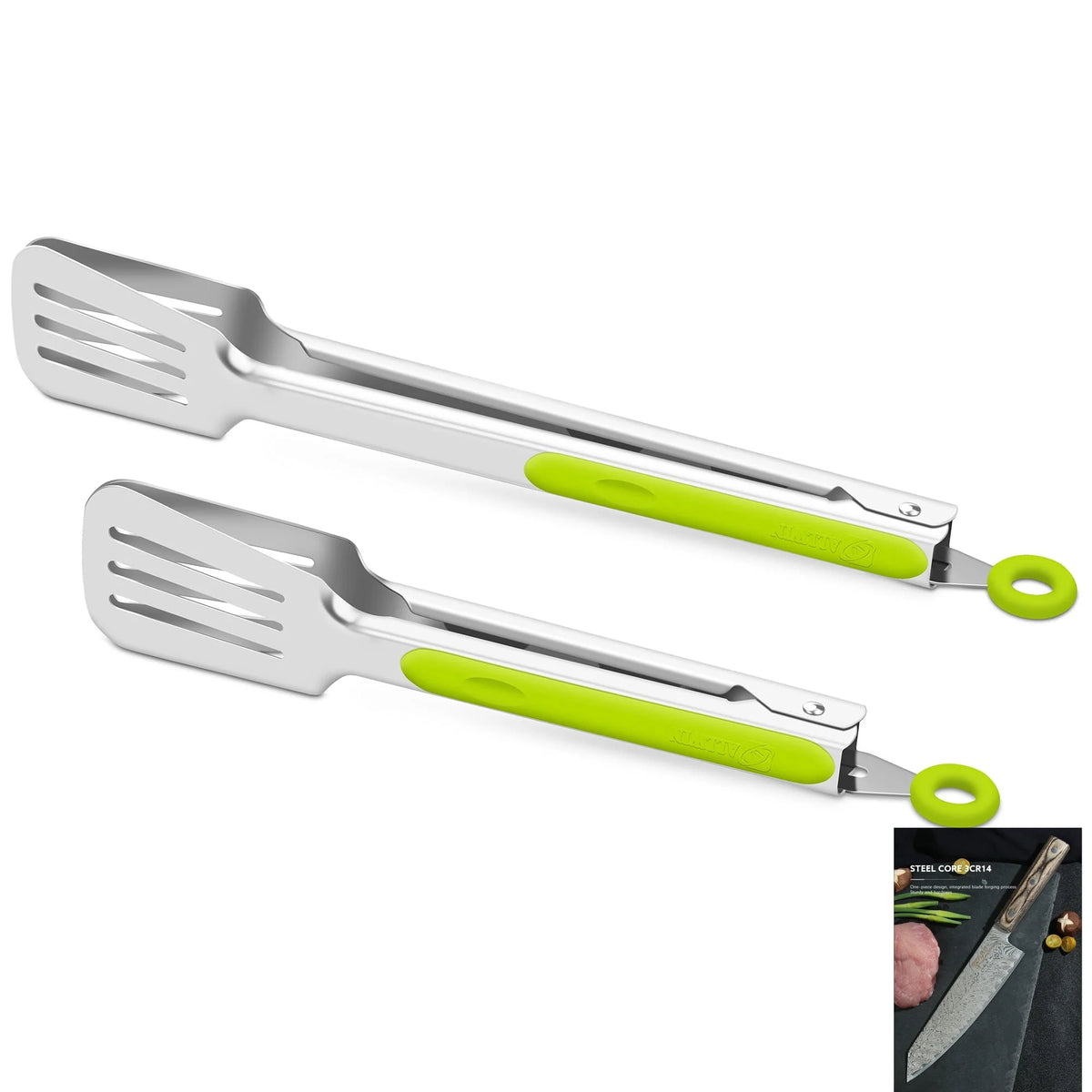 Stainless Steel Kitchen Tongs Set – Silicone Anti-Slip Clamps Kitchen Tongs Set Axl 6