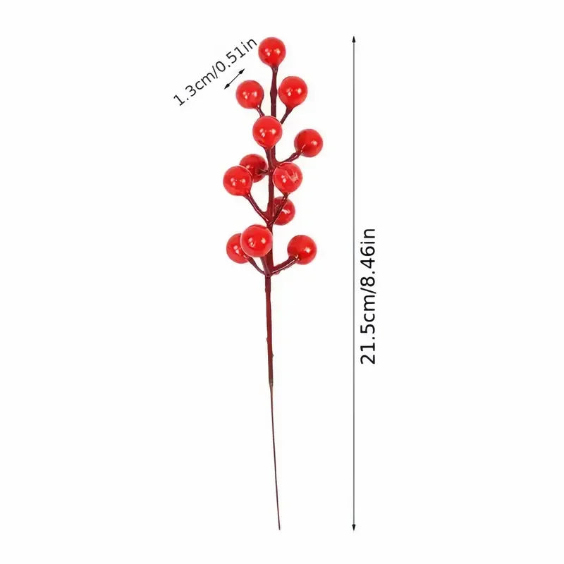 Artificial Holly Fruit Branches 10/30 PCS – Christmas Décor Artificial Flower Branches Axl