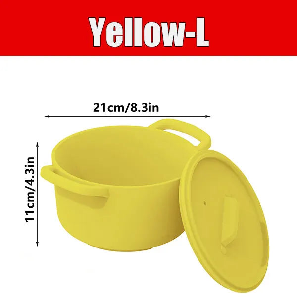 Silicone Microwave Steamer Bowl with Lid – 40oz Veggie Cooker Microwave Steamer Axl Yellow-L