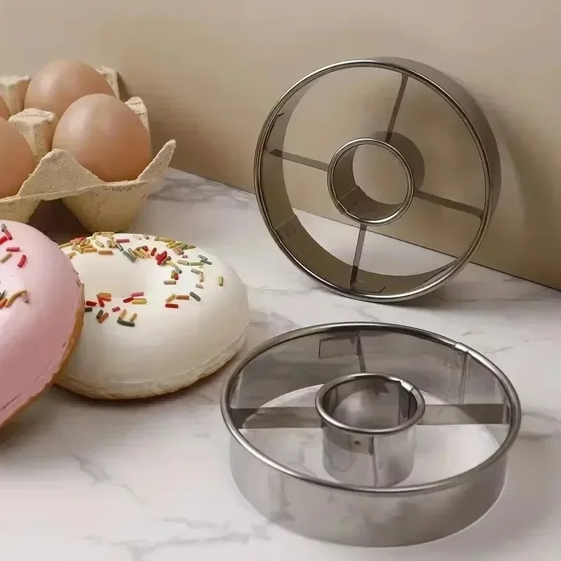 Donut Cookie Cutter Mold – 9cm Stainless Steel Round Ring Baking Cookie Cutter Axl