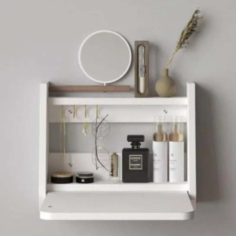 Wall-Mount Wooden Vanity Dressing Table with Mirror | Modern Vanity Dressing Table Axl 40CM-White