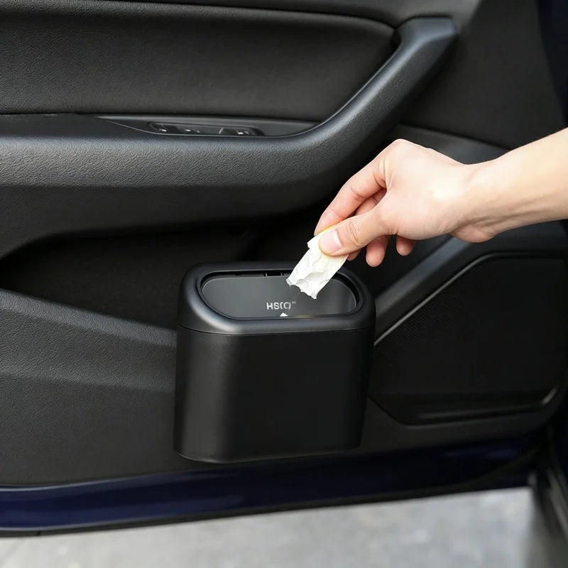 Leakproof Mini Car Trash Can with Lid & 150 Garbage Bags Car Trash Can Axl