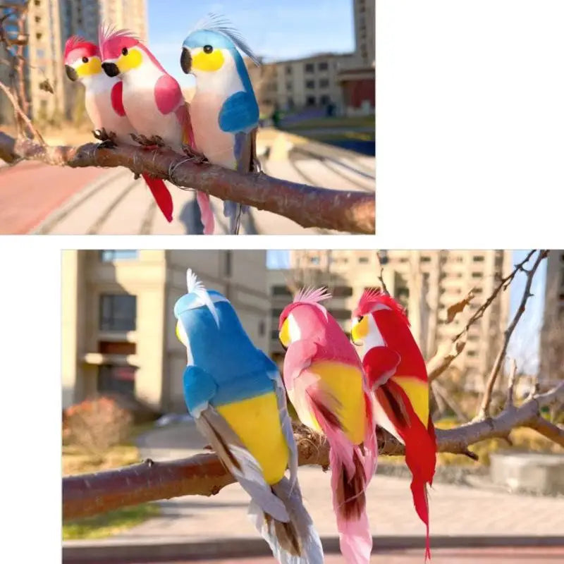 Miniature Parrot Garden Ornament – 15cm Handmade Bird Statue Garden Bird Ornament Axl