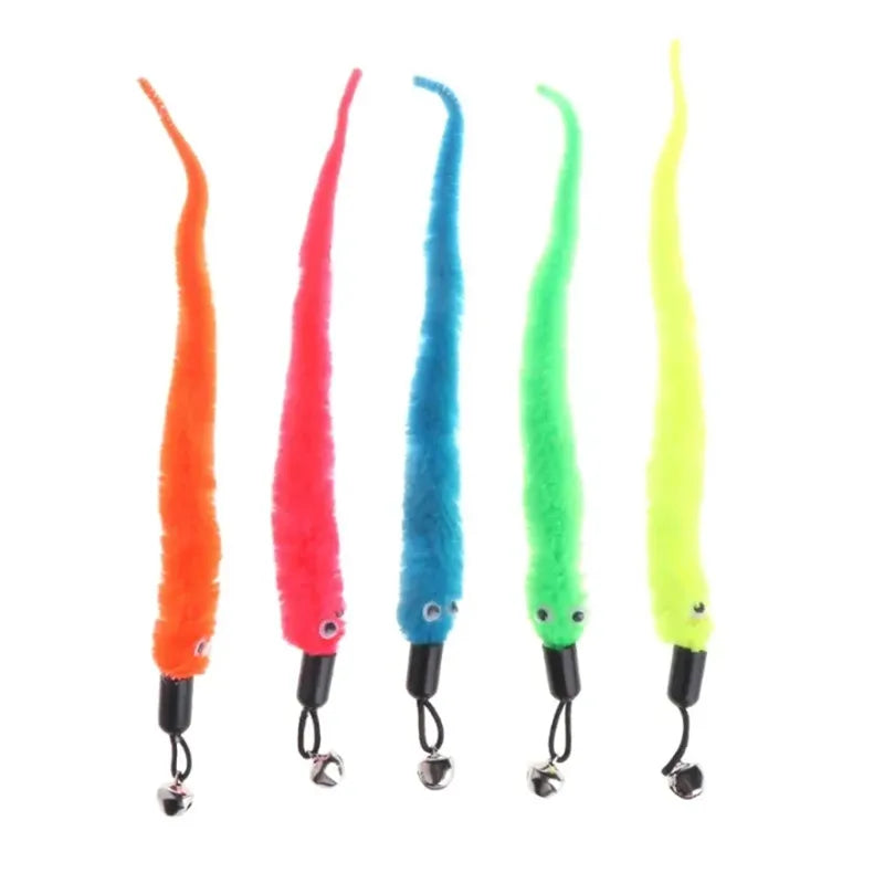 5-Pack Caterpillar Plush Worm Cat Toys – Interactive Refill Heads Cat Toy Refills Axl random color 5pcs