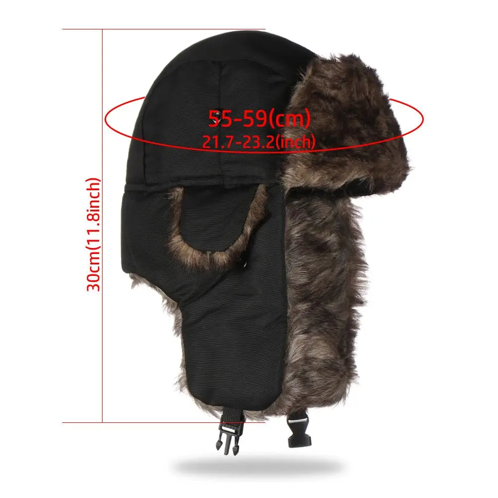 Unisex Russian Ushanka Trapper Hat – Warm Fur Earflap Winter Cap Winter Trapper Hat Axl