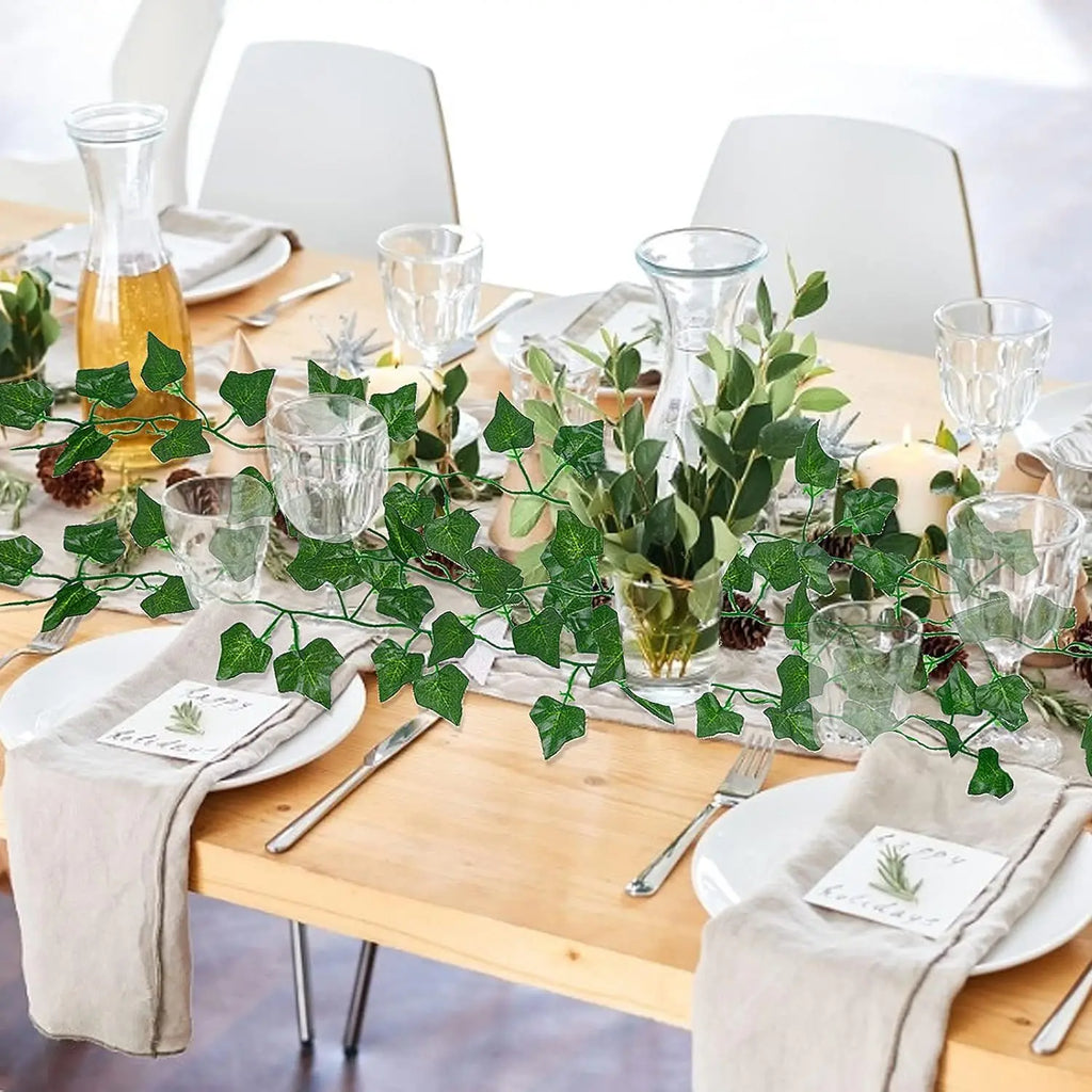 2M Artificial Green Leaf Vine Garland | Wedding & Home Decor Artificial Vine Garland Axl