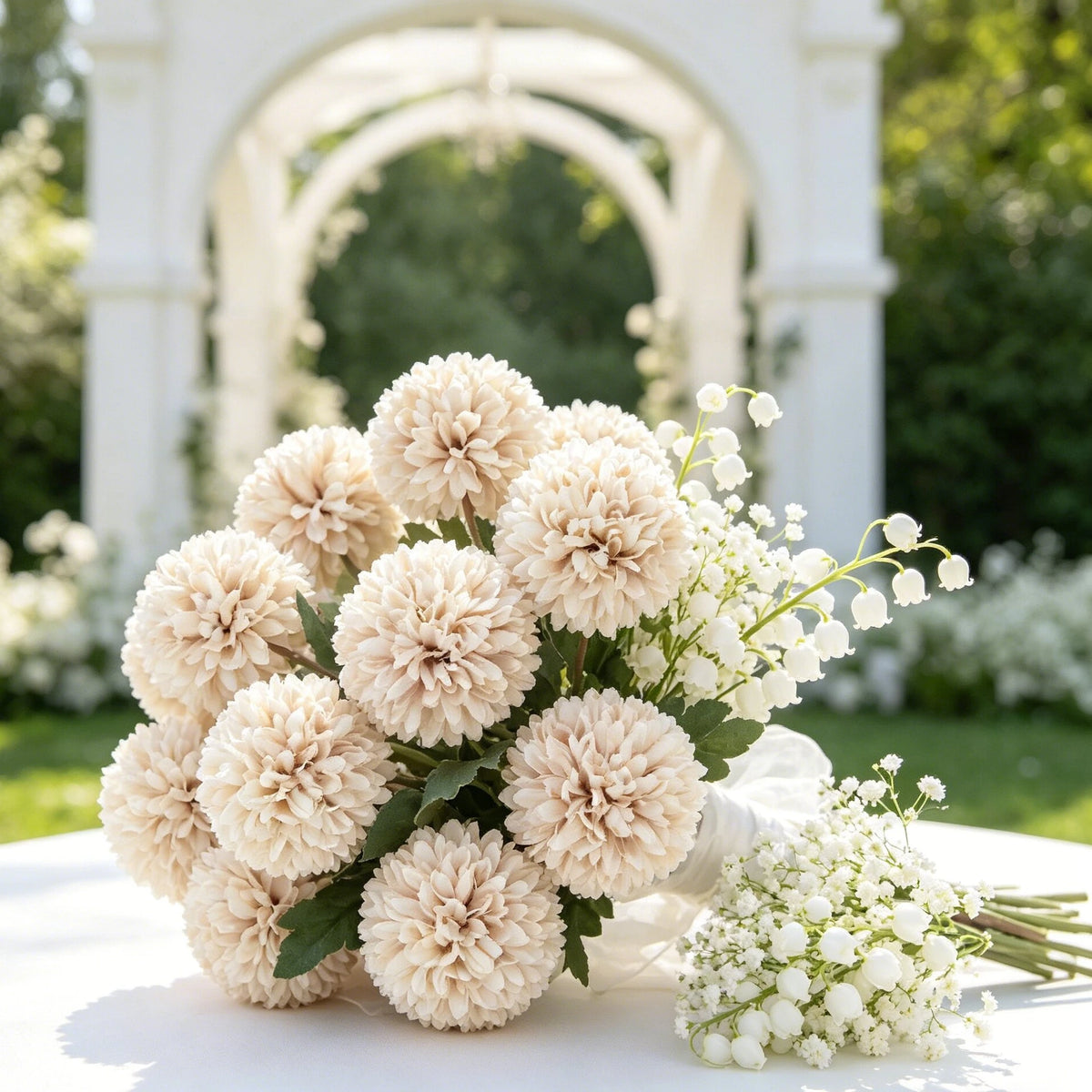 Artificial Silk Chrysanthemum Bouquet | Wedding & Home Decor Artificial Flower Bouquet Axl
