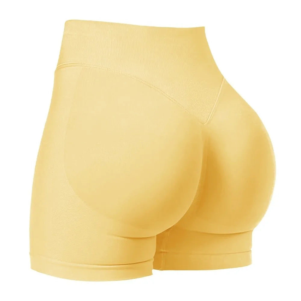 Women's Seamless Biker Shorts – Breathable Gym Fitness Leggings Women's Biker Shorts Axl Yellow S