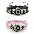 Luminous Couple Bracelets Sun Moon Black Braided Set 2Pcs Couple Charm Bracelets Axl A1