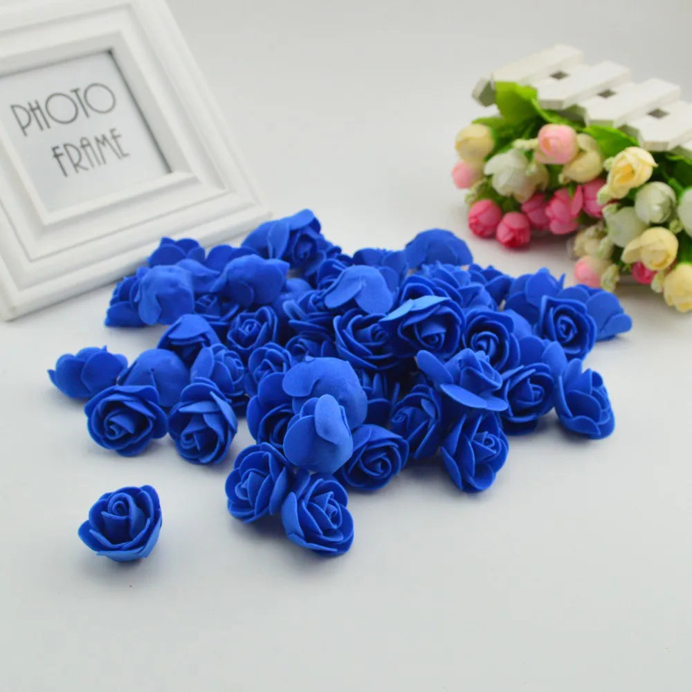 PE Foam Artificial Rose Flower Heads | Wedding & Party Decor Artificial Flower Heads Axl Royal blue 100pcs