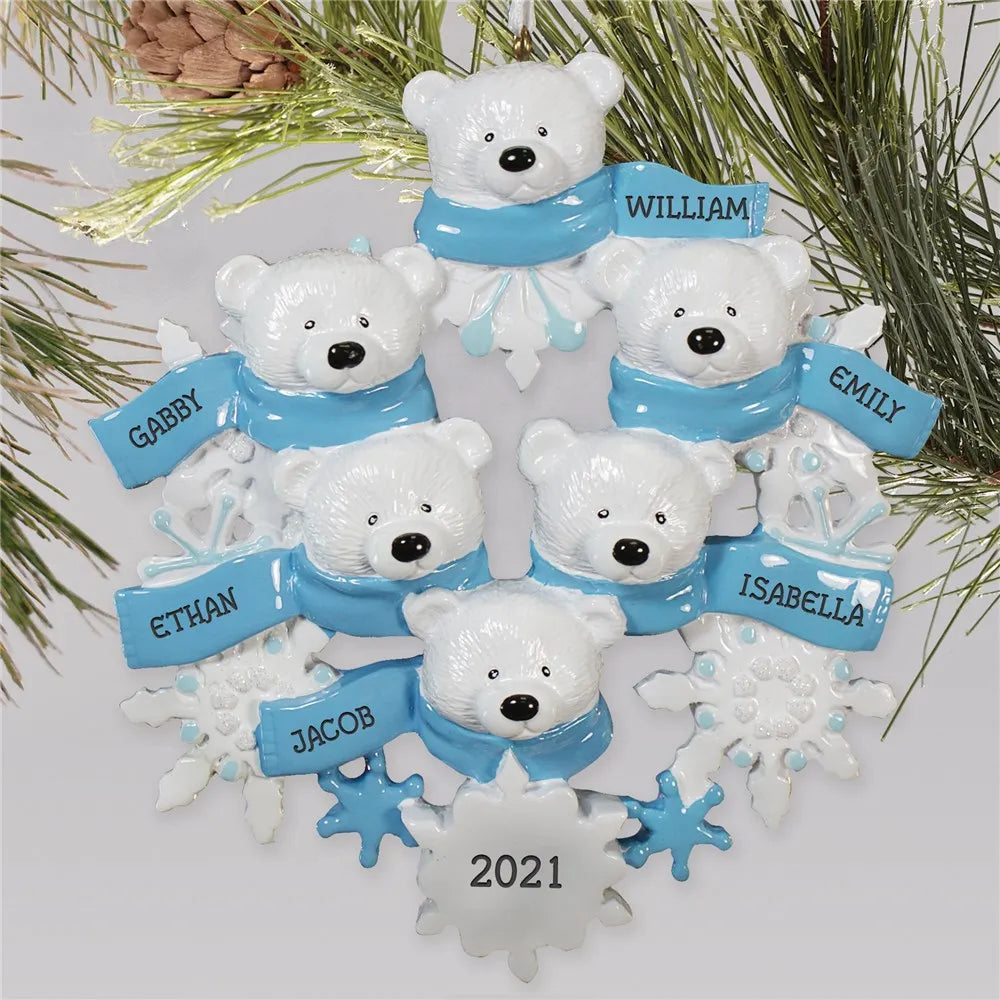 Reindeer Family Christmas Tree Ornament Pendant | 2–6 People