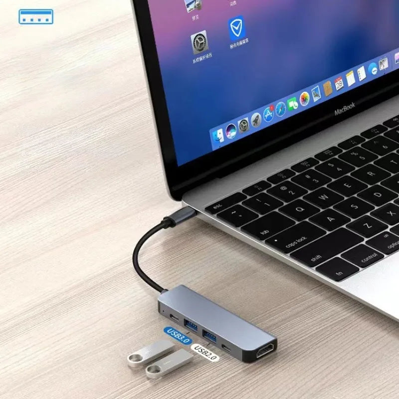 6-in-1 USB-C Hub | 4K HDMI, USB 3.0, PD Charging USB-C Multiport Hub Axl