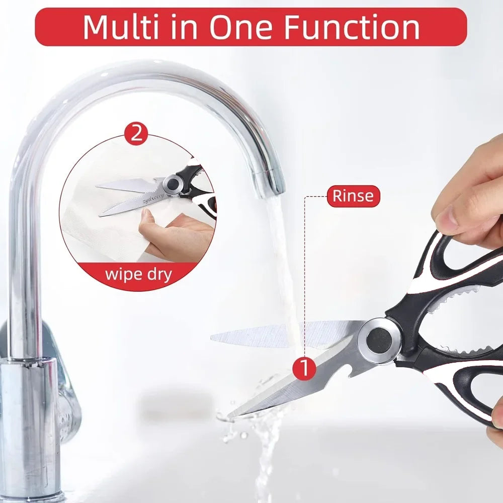 Professional Stainless Steel Kitchen Scissors | Multi-Function Kitchen Shears Axl