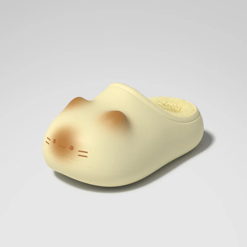 Lorilury Fuzzy Cat Slippers – Women's Warm Indoor Furry Shoes Fuzzy Indoor Slippers Axl Yellow -slides 42-43