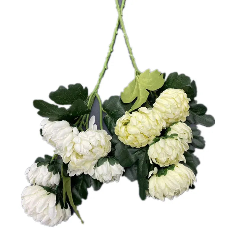 Artificial Silk Chrysanthemum Branch – 5 Heads, 57cm Stem Artificial Silk Flowers Axl