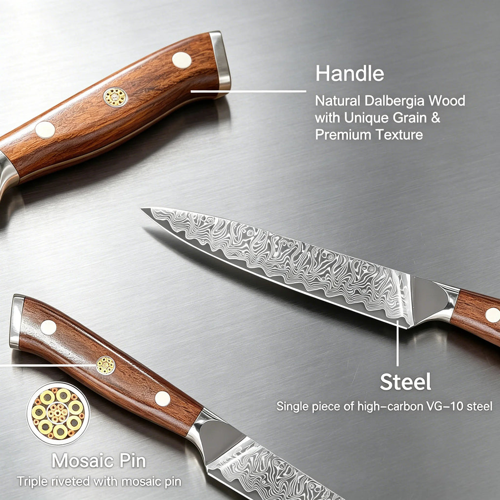 Damascus Steel Cleaver Knife – Sharp Chef's Kitchen Slicer Damascus Kitchen Knife Axl