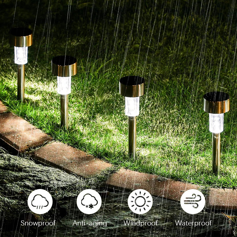 10-Pack Solar LED Pathway Lights – IP55 Waterproof Garden Stakes Solar Pathway Lights Axl