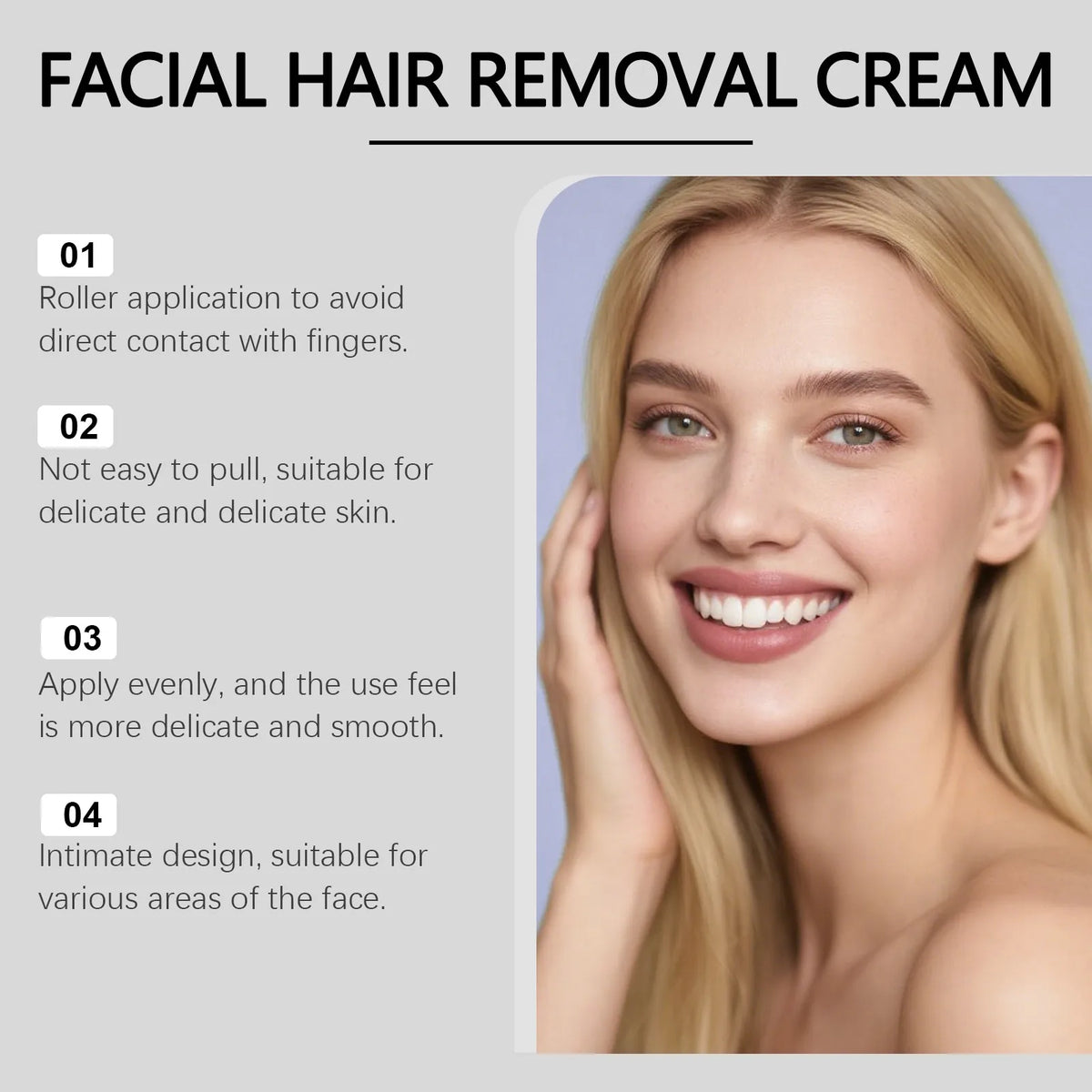 Facial Hair Removal Cream Kit – Gentle Formula for Women 50g Hair Removal Cream Axl