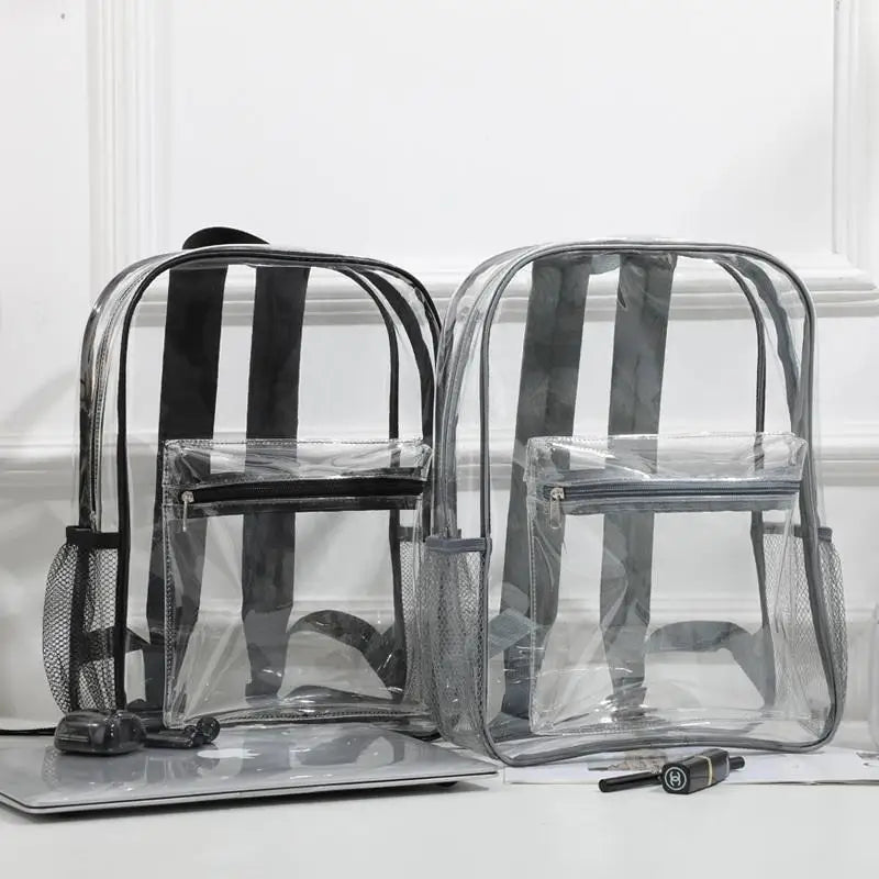 Transparent PVC Backpack – Large Waterproof Sports Travel Bag Transparent Backpack Axl