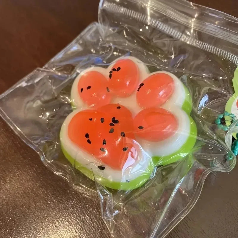 Watermelon Cat Paw Squishy Toy – Slow Rebound Fidget Squeeze Squishy Fidget Toy Axl
