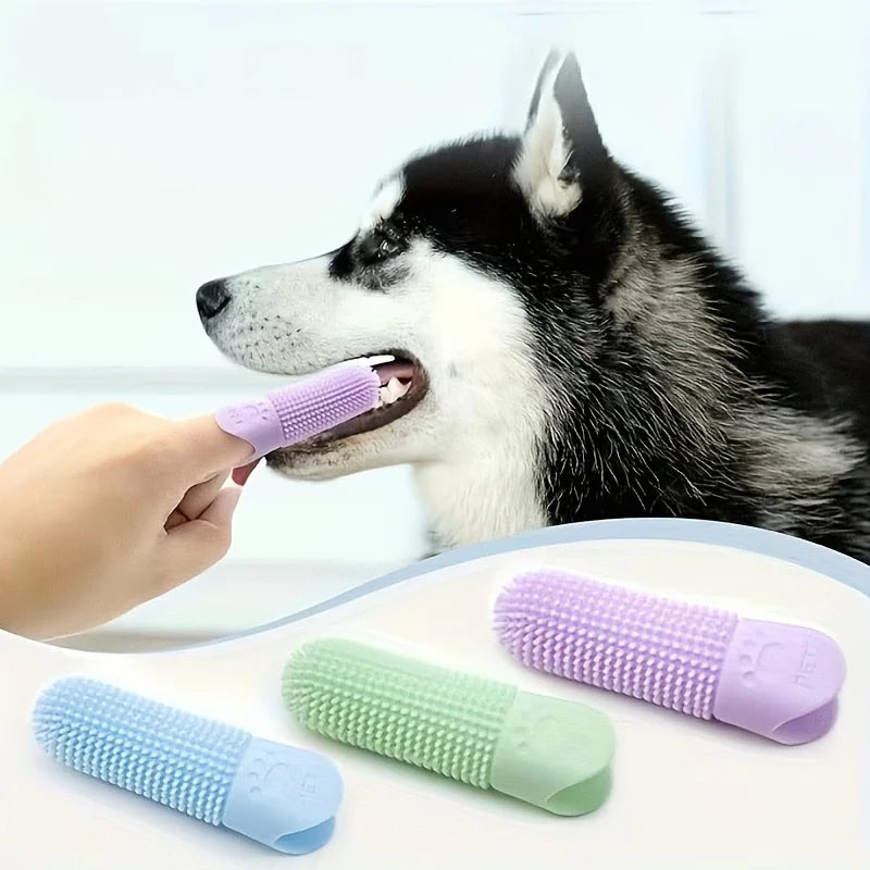 360° Silicone Finger Toothbrush for Dogs & Cats – All Breeds Pet Finger Toothbrush Axl