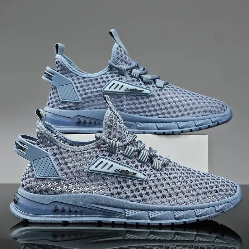 YBQJOO Men's Mesh Breathable Sneakers – Soft Sole Casual Shoes Mesh Casual Sneakers Axl Blue 39