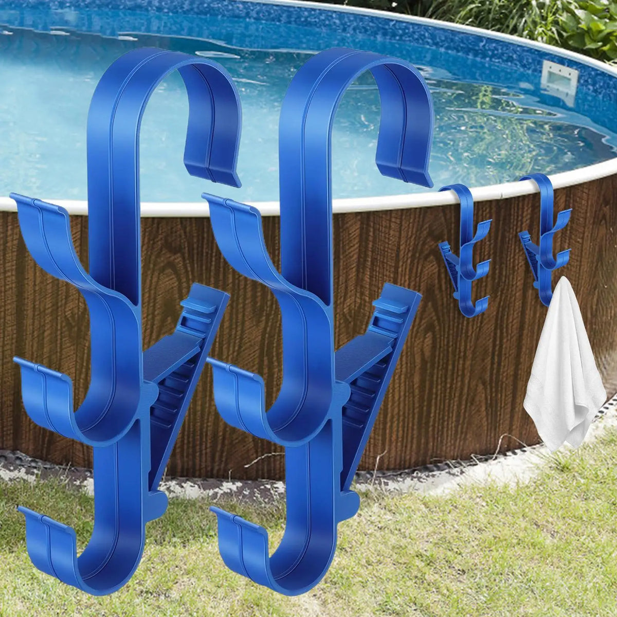 Adjustable Waterproof Pool Hook Bracket – Pole & Skimmer Storage Pool Storage Hook Axl