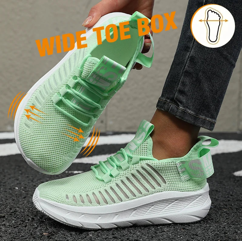 Women's Platform Sneakers – Breathable Mesh Walking Shoes Platform Sneakers Axl