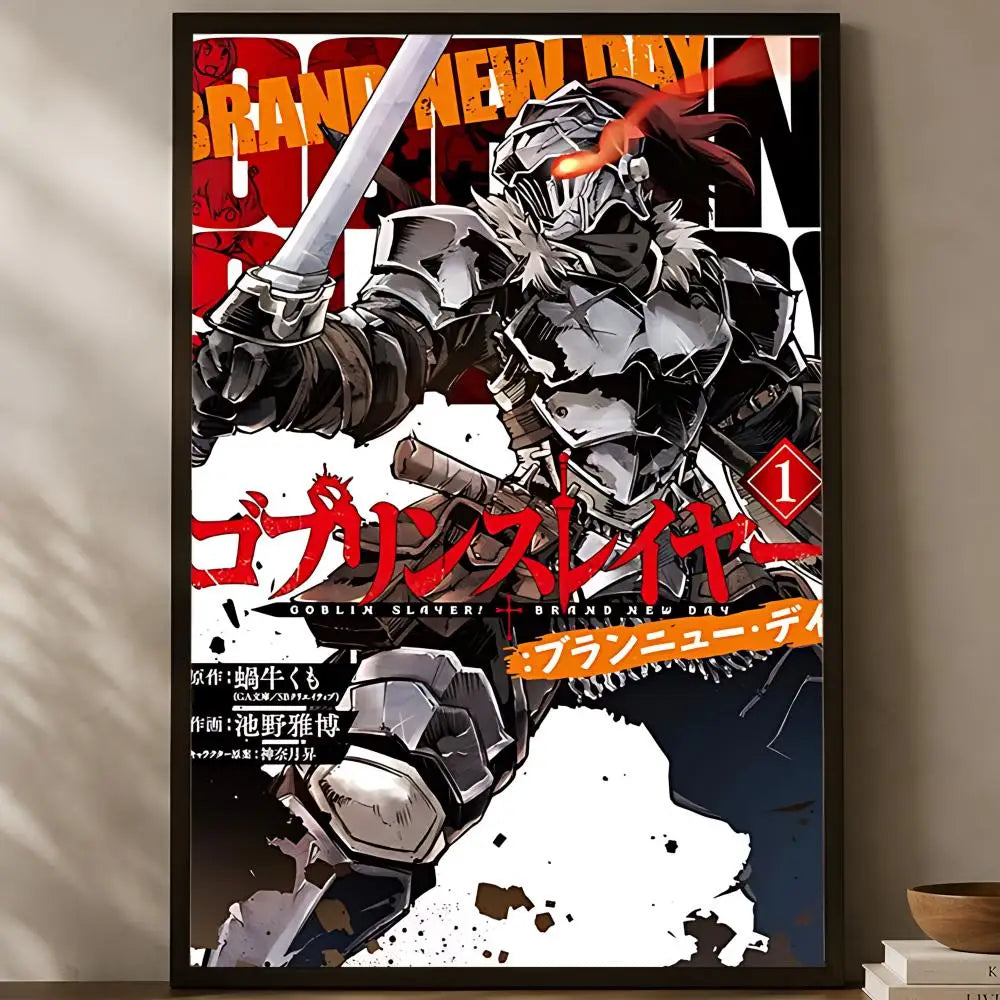 Goblin Slayer Anime Wall Poster – Self-Stick HD Waterproof Decor Anime Wall Poster Axl White03 60X90cmNoframe