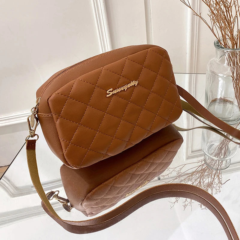 Women's Tassel Crossbody Bag – Quilted PU Leather Shoulder Bag Crossbody Shoulder Bag Axl Brown