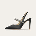 Women's Crystal Stiletto Pointed-Toe Sandals | Sizes 32–45 Stiletto Heel Sandals Axl Black(8cm) 45