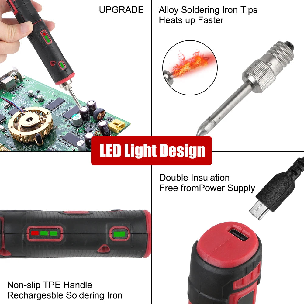 NICEYARD Cordless Soldering Iron Kit 1800mAh – Portable Welder Cordless Soldering Iron Axl
