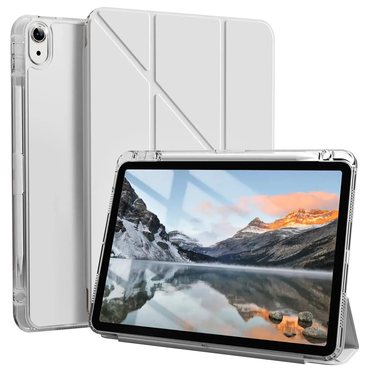 Y-Shaped Trifold Stand iPad Case – Air, Pro, Mini Cover iPad Stand Case Axl grey iPad 9.7inch 5th 6th