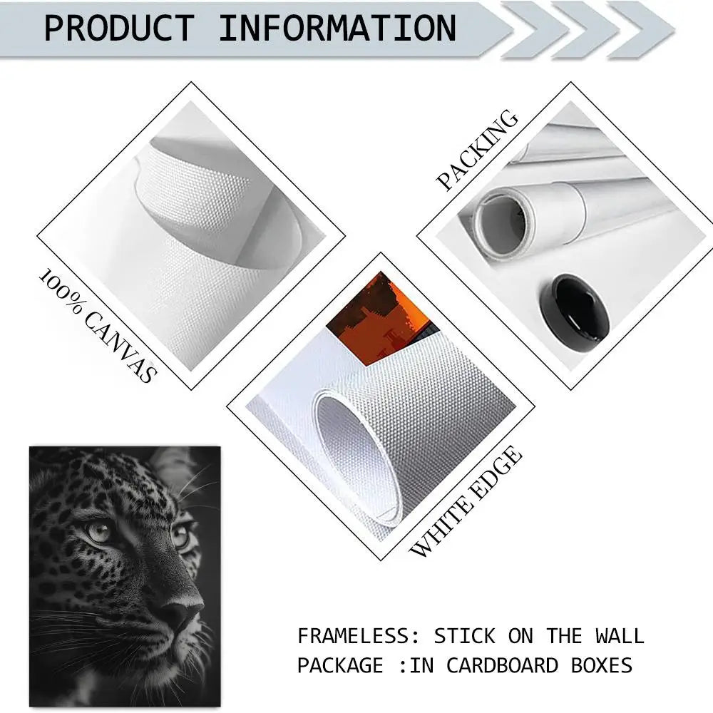 Women & Leopard Canvas Wall Art – Unframed Poster | Home Decor Canvas Wall Art Axl