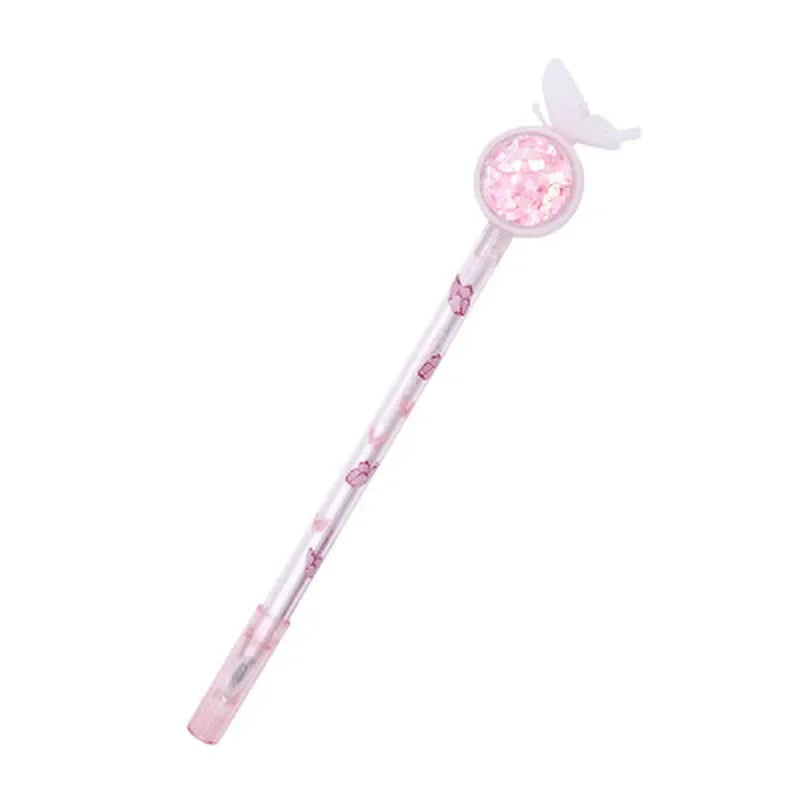 4-Pack Butterfly Quicksand Gel Pens – 0.5mm School Stationery Gel Pen Set Axl