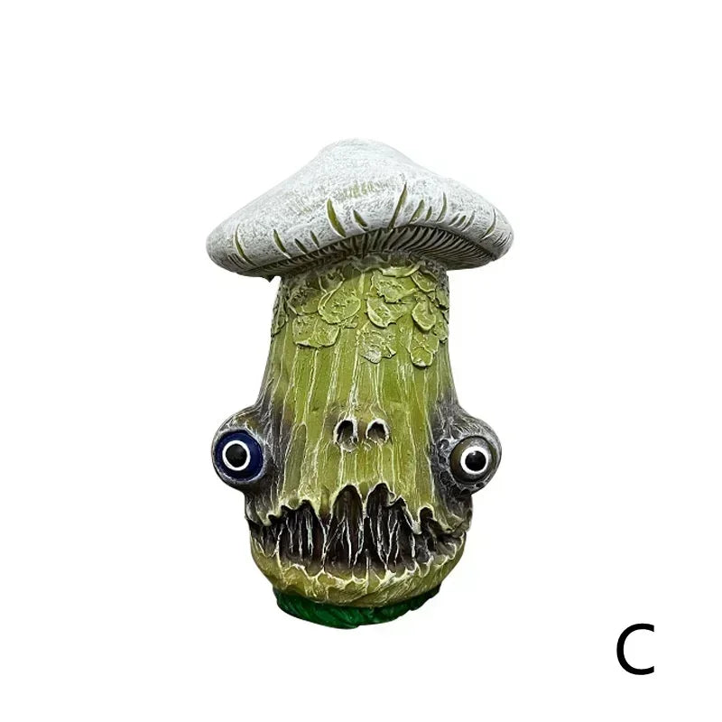 Resin Monster Skull Mushroom Figurine – Home & Garden Decor Resin Decorative Figurine Axl Brown
