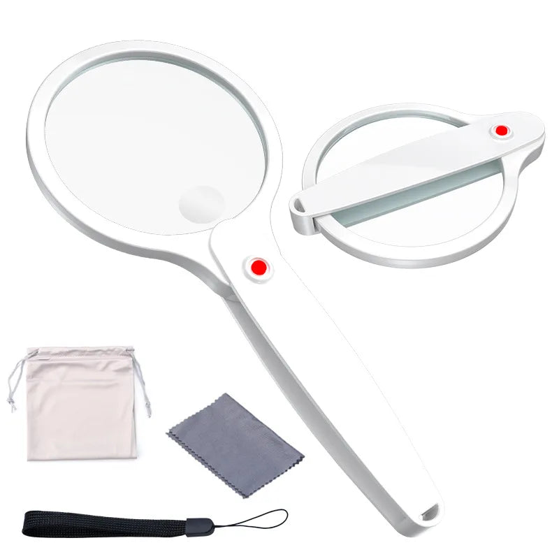 Handheld Folding Magnifying Glass – Large Lens Reading Loupe Handheld Magnifier Loupe Axl 4