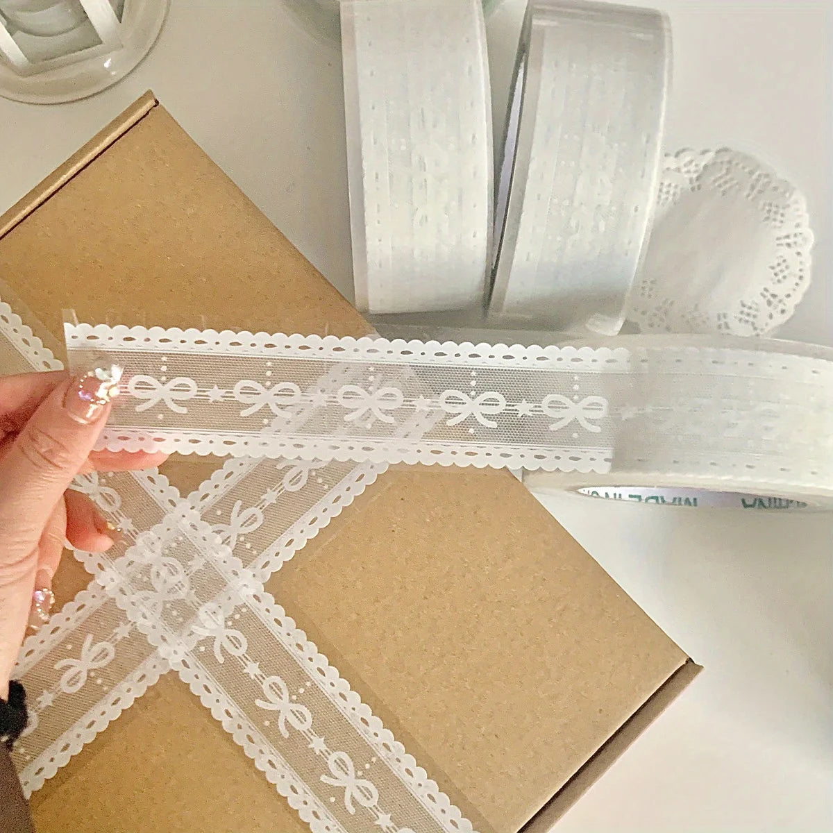 Elegant Floral Decorative Transparent Tape – Gift Wrapping Decorative Tape Axl 1roll