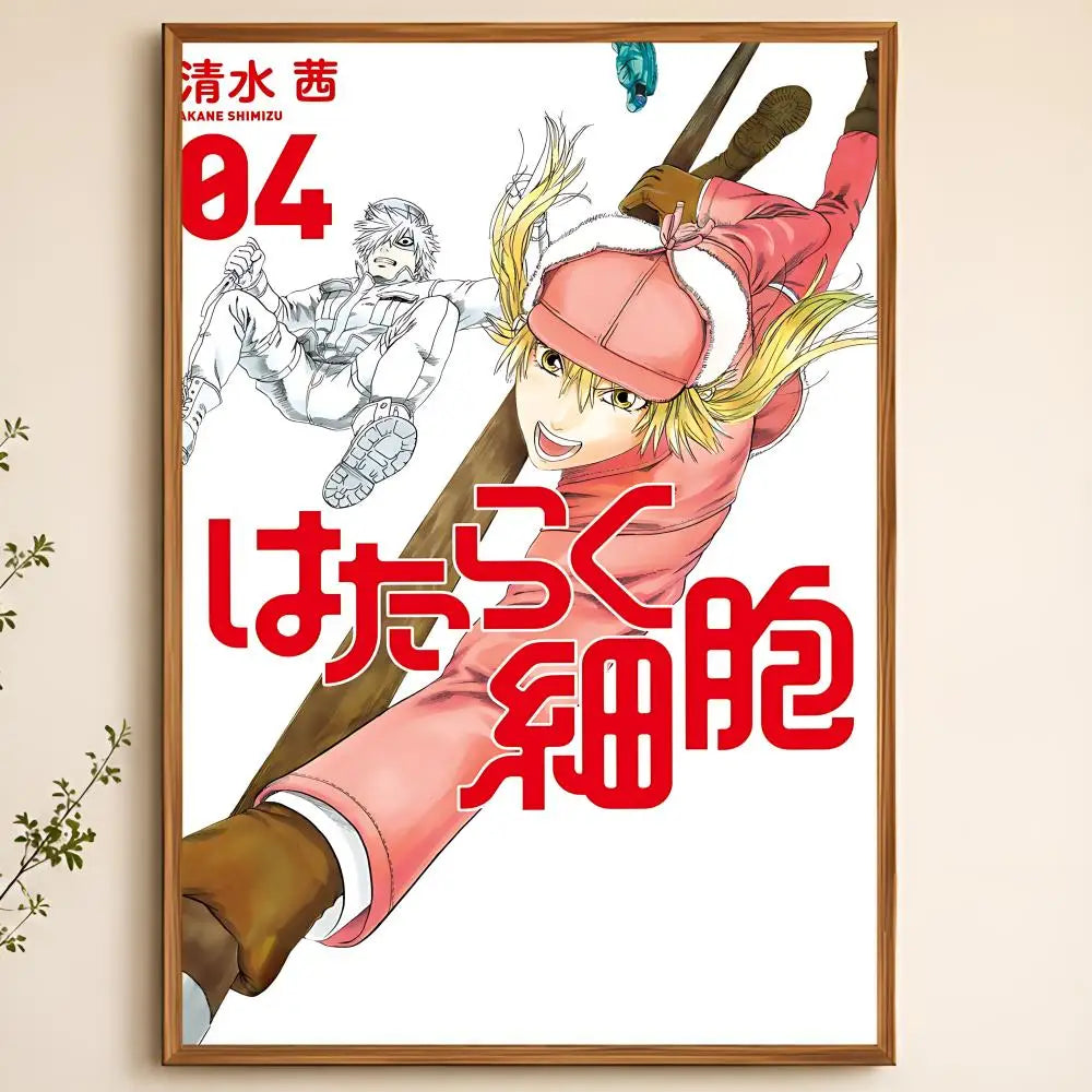 Hataraku Saibou Anime Poster – Waterproof Self-Adhesive Wall Art
