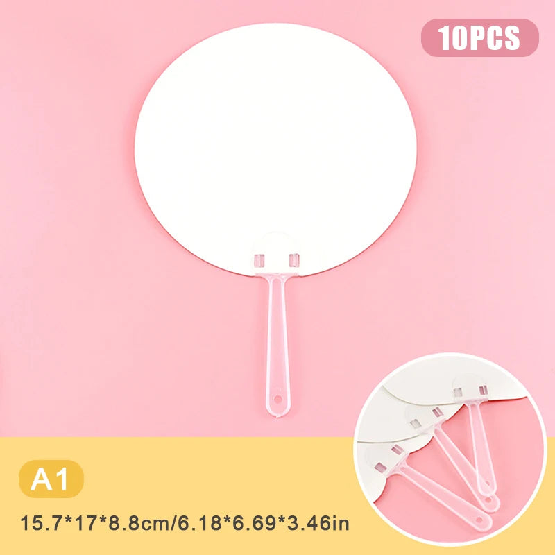 10-Pack Blank Round Hand Fans – DIY Craft, Dance & Wall Decor DIY Craft Fan Axl A1