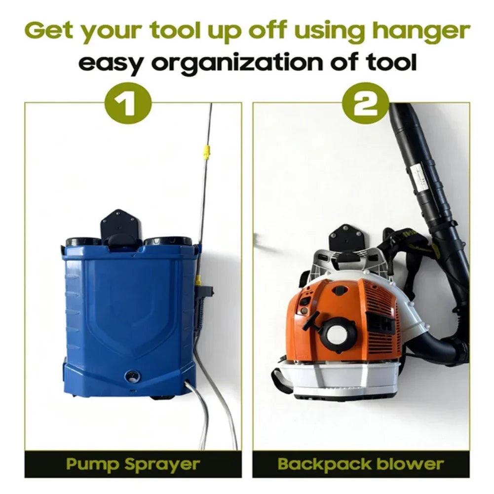 Wall-Mounted Garden Sprayer & Backpack Blower Rack Holder Garden Tool Rack Axl